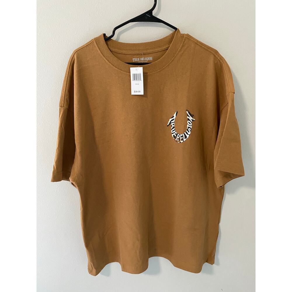True Religion Puff Print Horseshoe Tee Mens Size XL Oversized Graphic